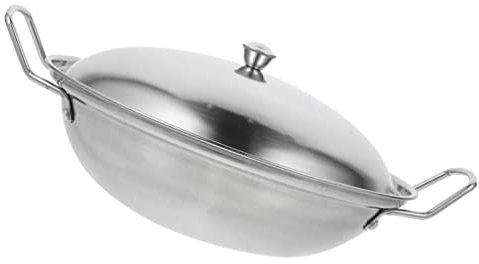 CALLARON Küchenzubehör 1 Satz Trocken Kessel Topf Mit Deckel Faberware-kochen Kochtopf Wok- Nudeltöpfe Kleiner Wok Meeresfrüchte- Grill Antihaft Hexagon Rostfreier Stahl