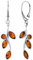 SILVEGO Damen Ohrringe aus 925 Sterling Silber mit echtem Bernstein Blätter Motiv