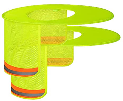 AIYING Occhiali da Sole per elmetto,Parasole in Rete Riflettente per Cappello Rigido a Tesa Intera da 2 Pezzi - Visiera per elmetto per Protezione del Collo, Parasole in Rete Traspirante per Cantieri