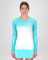 BIDI BADU Damen Crew Gradiant Longsleeve - Aqua, White, Größe:L