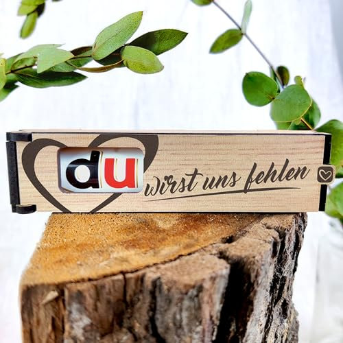Du wirst uns fehlen - Schokoriegel Geschenkbox inkl. Duplo - Abschiedsgeschenk Kollegen, Abschied Kollegin, Jobwechsel, Rente