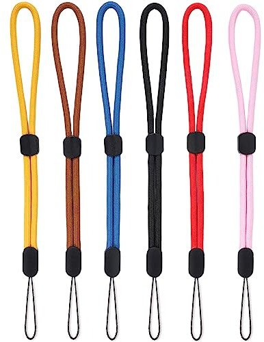 YOUOWO Handgelenk-Schlüsselbänder, mehrfarbig, 6 Stück, verstellbare Länge (6 Farben)