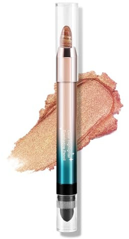 Apooliy Cremiger Lidschatten-Stift, Wasserfester Lidschatten-Stift, Glitzer Schimmernder Lidschattenstift Crayon, Metallischer Aufheller-Stift