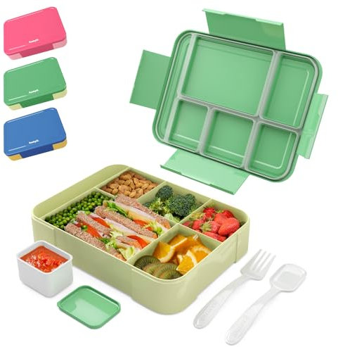bumpli Lunchbox Gourmet – Brotdose Kinder mit Fächern, Ideal für Schule, Ausflüge – Robuste Brotbox, Lunchbox Schule, Kinder Brotdose mit Stil, Brotdose Schule