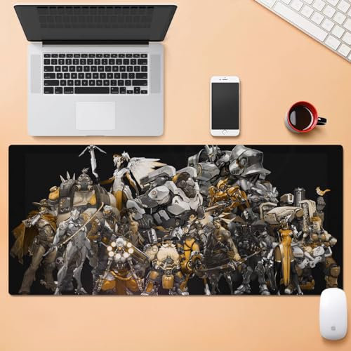 Overwatch Tapis de souris XXL à surface lisse avec base en caoutchouc antidérapant et imperméable pour jeux vidéo (E4)