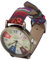 Prevessel Hippie-Uhr, Mehrfarbig, Bohemian-Stil, Messing, PU-Leder, Knopfbatterie, Damenuhr Geburtstagsparty, blau