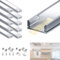 LED Aluminium Trockenbauprofil 1 m Set - 10 x U-Profil mit Diffusor Unterputz für LED Streifen 12,4 mm - Einbauprofil Unterputz für Gipskarton, Decke, indirekte Beleuchtung