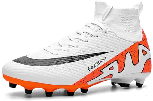 WOWEI Fußballschuhe Herren High Top Spike Microfaser Cleats Professionelle Fussballschuhe Jugen Athletics Trainingsschuhe Outdoor Turnschuhe Kinder Fußball Stiefel (UKN-2, 41EU)