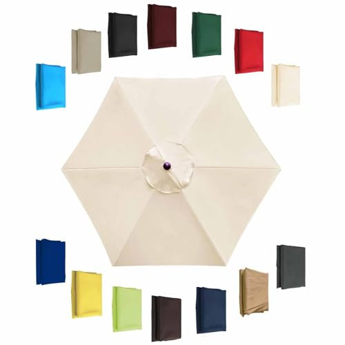 Toldo De Recambio Hexagonal Octogonal (6 Varillas 8 Varillas) UV50+ Paño De Repuesto Para Sombrilla (200cm/270cm/300cm) Parasol De Repuesto Toldo De Repuesto(White,270cm-8 Arms)