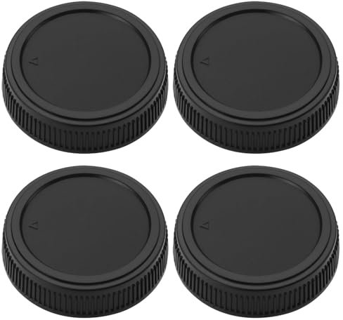 ECSiNG 4pcs Lens Rear Cover Cap Replacement Compatible with Olympus OM Lens Mirrorless Cameras Lens Cameras Protective Dust Covers Caps Black