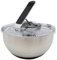 JAYEUW Salad spinner 3.5L vegetable dryer Stainless steel salad spinner with pump system & lid Quick dehydrator for fruit vegetables Salad dryer Anti-slip Base Silver