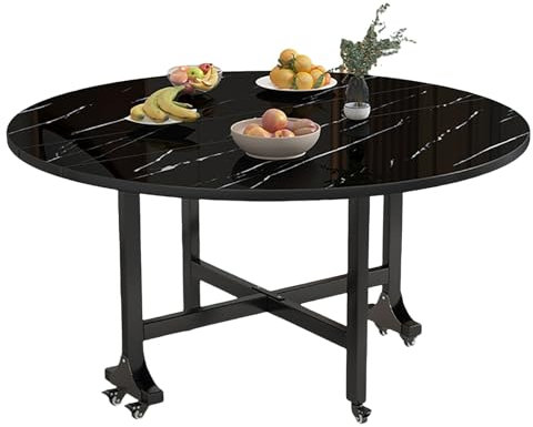 Mesa de comedor plegable con ruedas, mesa redonda extensible multifunción para espacios pequeños, cocina, dormitorio