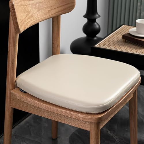 Prettiee Sitzkissen PU-Ledersitz, rutschfeste U-förmige Sitzfläche mit Befestigungsgurten (Beige 14x15inhc 4St.)
