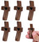 Tinoaly 5pz Croci Fidget in Legno, Piccola Croce Legno per Preghiere Tasca Rilassante da Stringere Regali Religiosi per Adulti Bambini Pasqua & Incoraggiamento Quotidiano