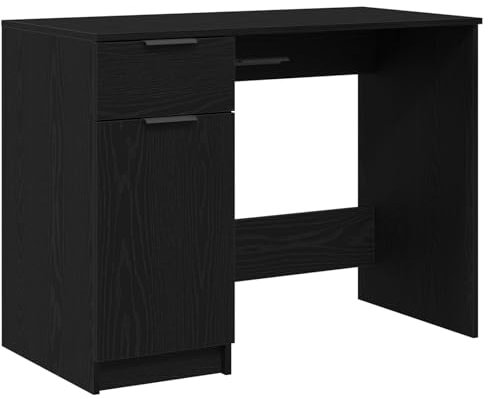 Escritorio de Computadora Moderno de Roble Negro con Gran Capacidad de Almacenamiento, Estilo Chic, Diseño Compacto para Oficina, Estudio o Uso en Casa, Madera de Calidad, Fácil de Armar, Estación de