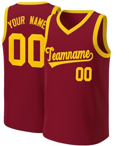 HGWOPGASD Personalisierte Basketball-Trikot benutzerdefinierte Basketball-Trikots für Erwachsene Kinder benutzerdefinierte Basketball Kit Basketball-Trikot mit Namen Team Nummer A34