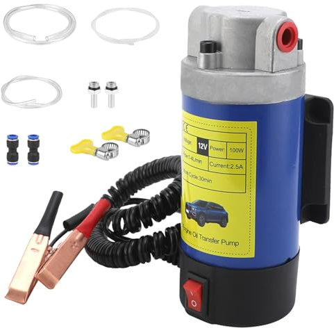 Pompe de changement d’huile moteur TONZACK 12V 100W Pompe d’extraction d’huile moteur Pompe de changement d’huile Convient pour voiture RV Moto bateau Pompe à huile électrique