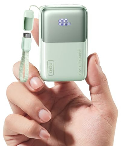 INIU Mini Power Bank, 45W Fast Charging 10000mAh Battery Pack USB C Input & Output Portable Charger, Small Portable Battery Bank for iPhone 16/15/14/13 Pro Max Mini Plus, Samsung, iPad, Travel, Green