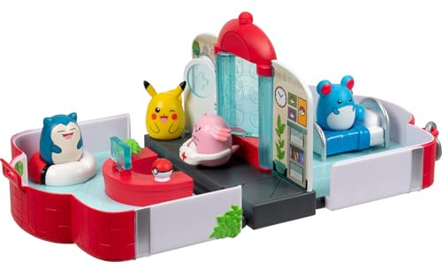 Squish-a-longs SQAL0071 - Pokémon Center Spielset - Sammeln, Tauschen, Spielen