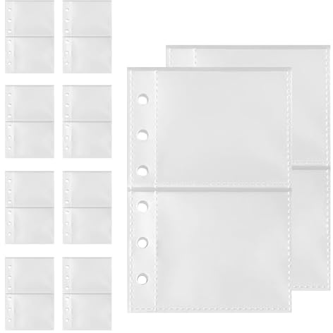 Binder Pockets | Anti-Loss Storage,Clear Binder Inserts Pockets | for Cards Project Reports Photographs Tax Documents Homework