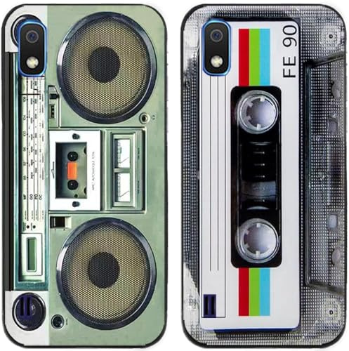 Case For Samsung Galaxy A10,Retro Radio Cassette Tape Printed Durable Degradable TPU Silicone Gel Thin Back Phone Case Cover,2 Pcs/lot