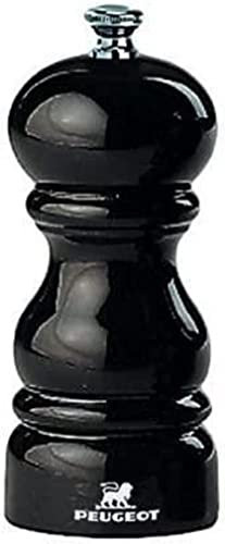 PEUGEOT - Paris 12 cm Salt Mill - Classic Grind System - Made with PEFC Certified Wood - Lifetime Guaranteed Mechanism - Made in France - Black Lacquer Colour