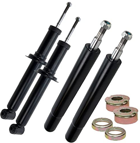 BESTPRICE 4x Öldruck Stoßdämpfer Vorne und Hinten Federbein inkl. Domlager & Staubschutzsatz, Kompatibel mit VW GOLF 1 (17), GOLF 1 Cabrio (155), JETTA I (16), SCIROCCO (53), SCIROCCO (53B)