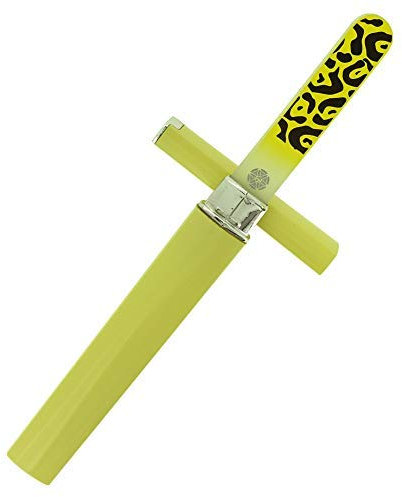 G.Liane Glass Nail Files Professional Crystal Nail File for Natural Acrylic Gels Nails Manicure Pedicure Tools for Home and Salon (Yellow)