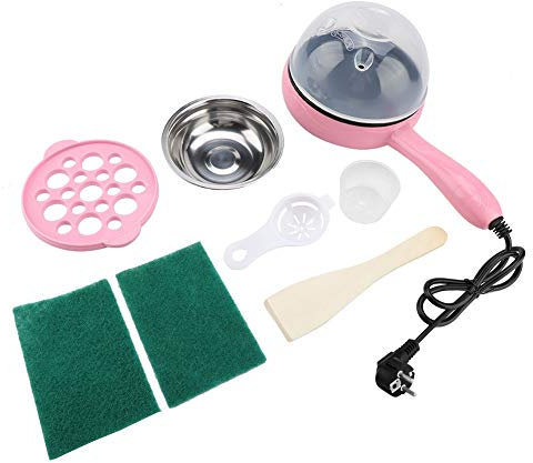 Nikou Padella elettrica – Mini multifunzione Stufa A Uovo Elettrico Vapore Friggitrice Strumento di Cottura Domestica EU Plug 220V (Colore: Rosa)