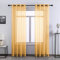 DONREN Gardinen, goldgelb, strukturiert, transparent, 244 cm lang, für Wohnzimmer, Luxus-Optik, Schlafzimmer, Ösen, Voile, 2 Bahnen