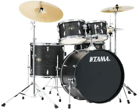 Tama Imperialstar Complete Drum Set - 5-Piece - 22 Inches Kick - Black Oak Wrap
