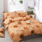 Treer Bettwäsche Set Mikrofaser, Obst Muster 4tlg Gemütlich Bequem Bettbezug Set, Kopfkissenbezüge und Bettlaken Weich und Haltbar Atmungsaktive Hypoallergen (Orange,240x220cm)