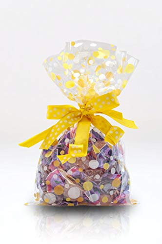 Italpak Sachet Bonbons, Sachets Transparents pour Aliments, Jaune, 50 pièces, 15x25 cm