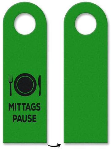 trendaffe - Büro Türhänger in Grün mit Essen Motiv und Spruch: Mittagspause Arbeit Bürotüre