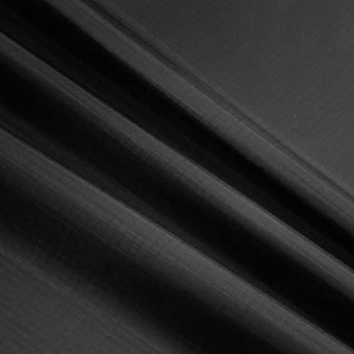 9KM DWLIFE Stoff, Schwarz Wasserdicht Ripstop-Nylongewebe 40D, 60x39 Zoll, Leicht, PU-Beschichtung, Luftdichter Stoff für Drachen, Zelt, Flagge, Tasche, Planenabdeckung, DIY-Projekt