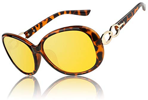 CGID Night Driving Glasses Anti-glare Night Vision Glasses Oversized Polarised Glasses for Women Men