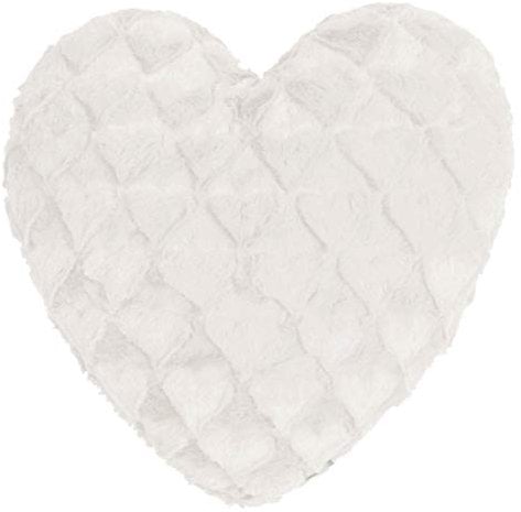 Magma Kissen Fluffy Hearts - ca. 40 x 35cm - Plüsch Kissen in Herzform - sehr flauschig und kuschelig - waschbar Herz weiß