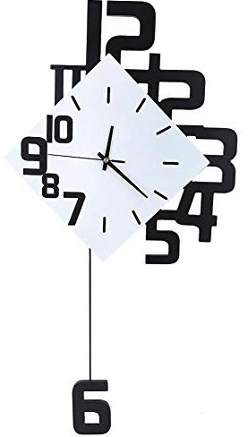 Haofy Orologio da Parete 3D in Legno MDF Silenzioso a Batteria per Soggiorno, Camera da Letto, Ufficio, Hotel, Matrimonio, Inaugurazione Casa