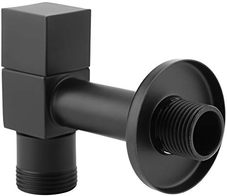 Grifo de Pared Negro Cuadrado, Grifo de Latón con Manija Única para Lavadora Baño Jardín Balcón, Conexión G3/4 Pulgadas Agua Fría Fácil Instalación Diseño Moderno