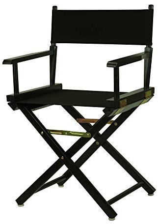 Casual Home Director's Chair,Black Frame/Black Canvas,18 - Classic Height