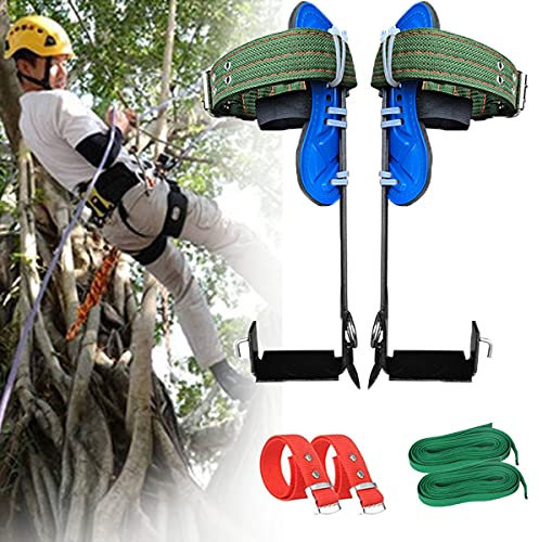 wzfdm Steigeisen Baum, Baumkletter Werkzeug Steigeisen Baumsteigeisen Aus Edelstahl Baumkletter Spike Set Mit Sicherheitsgurt Klettern BäUme Artefakt Zum FäLlen Von BäUmen Wandern Beobachtung,1claws