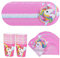 Forfamy Unicorno Piatti Compleanno 82 Pcs Set Compleanno Bambina, Stoviglie Unicorno Piatti Carta Tovaglioli Tovaglia Bicchieri di Carta per Unicorno Compleanno Bambina