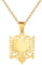 CECECOLEPansr Albanischer Adler Kartenform Anhänger Halskette Mode Paar Halskette Schmuck Charm Unisex Pullover Kette Für Damen Herren Geschenk Accessoires,Gold,45Cm(17.7 Zoll)