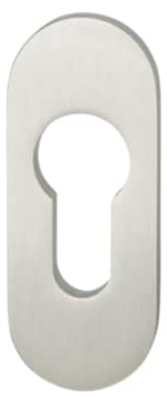 PZ-Kleberosette aus Edelstahl, Silber matt, 70 × 30 × 3 mm, selbstklebend