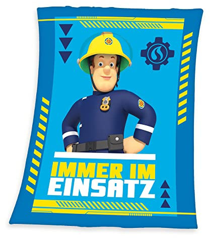Herding Fleecedecke Feuerwehrmann Sam, 130 x 170 cm, 100% Polyester, Fleece