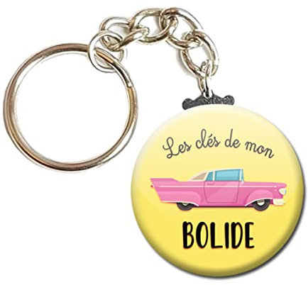 Porte Clés Chaînette 3,8 centimètres Les clés de mon Bolide Idée Cadeau Accessoire Fête Noel Anniversaire Remerciement Humour Moto Maison Voiture