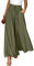 Dokotoo Sommerhose Damen Leicht Palazzo Hose Elegant Sommer High Waist Baggy Leinenhose Freizeithose Baumwolle Leinen Weite Hosen mit Taschen Kordelzug Elastisch Einfarbig Stoffhose Grün XL