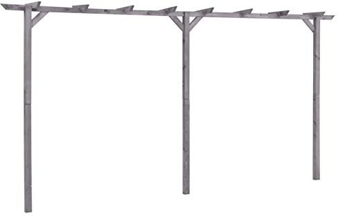 BaraSh Garten-Pergola Grau 400x40x205 cm Imprägniertes Kiefernholz TerrassenüBerdachung Holz Pergola Bausatz Pergola Holz Freistehend