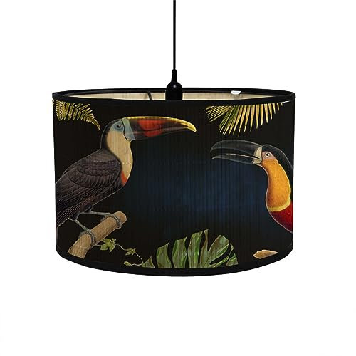 FANSU Lampenschirm fuir Tischlampe,Lampenschirm Hängelampe Lampenabdeckung für Stehlampe Tischlampe Deckenleuchte Wohnzimmer Moderner Deko (20x30cm,Tukan)