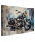 MuchoWow© Leinwand Groß 120x80 cm XXL Deko Schlafzimmer Aesthetic Leinwandbilder Wohnzimmer Gemälde Foto Geschenk Living Room Decoration Motorrad - Blau - Pastell - Weiß